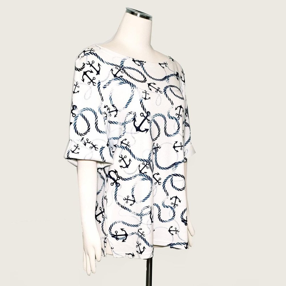 Karen Scott Boatneck Insignia Top​ - Picture 2 of 7